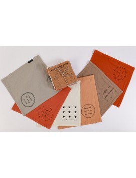 Lot de 6 serviettes - Petits bonheurs